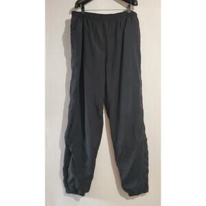 Nike VTG 90s Ankle Zip Lined Nylon Track Jogger Pants Mens L Black Swoosh Logo